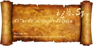 Ökrös Szofrónia névjegykártya